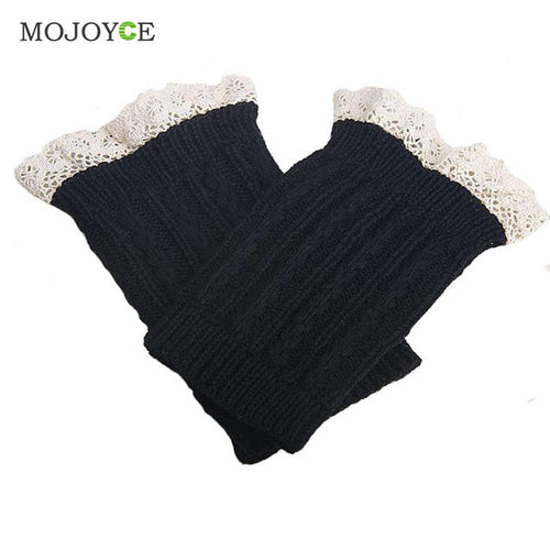 1 Piece Womens Crochet Knit Lace Trim Leg Warmers Cuffs Toppers Boot Socks Knee Gaiters Boot Leg Warmers 20cm 6 Colors ELY