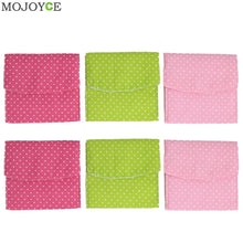 Cotton Women Mini Sanitary Bag Napkins Towel Pads Storage Bag Purse Clutch Dots Print Bag Case Organized Color Random ELY