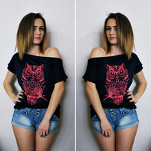 Cotton Style T-Shirt Women Clothing T-shirts Tops Owl Animal Print Casual Loose Short Sleeve O-neck Tees ELY