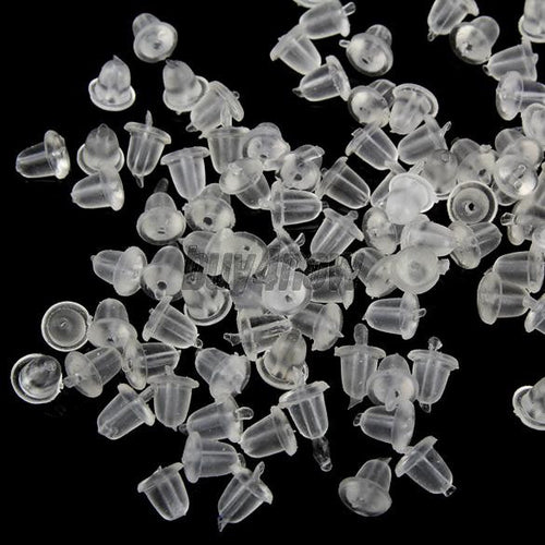 100 X Soft Clear Earrings Stud Back Stopers Plugs C 1STL ELY