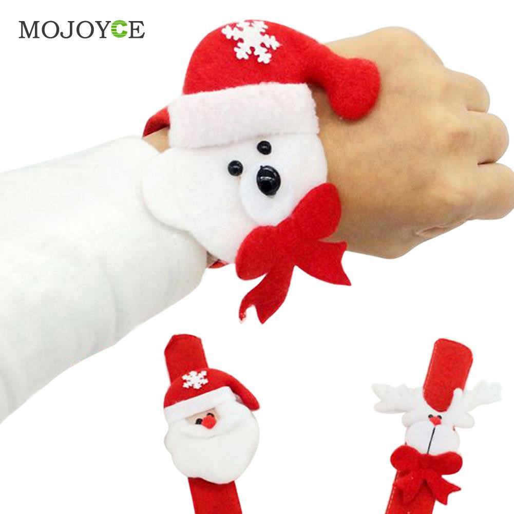 10pcs Christmas XMAS Gifts Decorations Santa Claus Elk Bear Bracelet Circle Christmas Gift for Children Christmas Ornament ELY