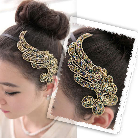 Hair Accessorie Trendy Bling Angel Wing Headband Hair Band Bow 1STL ELY