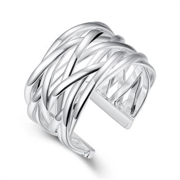 silver plated ring jewelryBraided ring 22 ELY