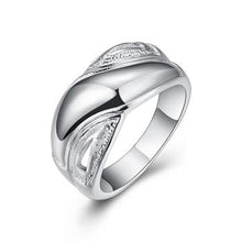 silver plated ring jewelryBrushed glossy X ring 121 ELY