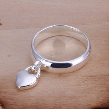silver plated ring jewelryHanging Heart Lock ring 133 ELY