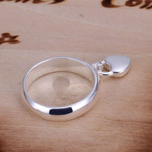 silver plated ring jewelryHanging Heart Lock ring 133 ELY