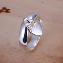 silver plated ring jewelryHanging Heart Lock ring 133 ELY