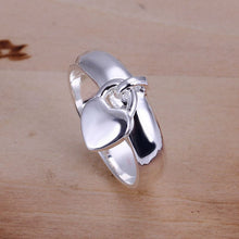 silver plated ring jewelryHanging Heart Lock ring 133 ELY