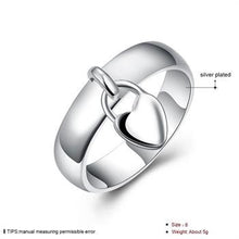silver plated ring jewelryHanging Heart Lock ring 133 ELY