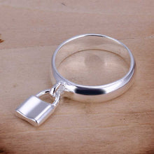 silver plated ring jewelryHanging Lock ring 14 ELY