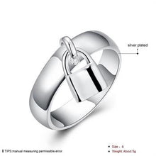 silver plated ring jewelryHanging Lock ring 14 ELY