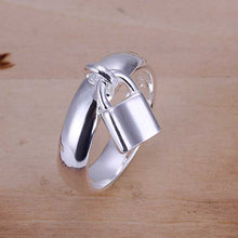 silver plated ring jewelryHanging Lock ring 14 ELY