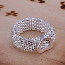 silver plated ring jewelryHeart Network ring 43 ELY