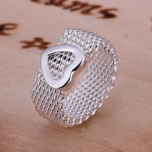 silver plated ring jewelryHeart Network ring 43 ELY