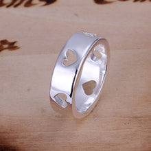 silver plated ring jewelryHollow Heart ring 11 ELY