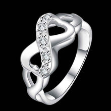 silver plated ring jewelryInlaid Stone 8 Wod ring 49 ELY
