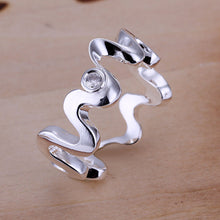 silver plated ring jewelryInlaid Stone Corrugated ring 29 ELY