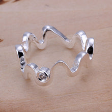 silver plated ring jewelryInlaid Stone Corrugated ring 29 ELY