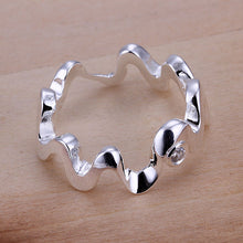 silver plated ring jewelryInlaid Stone Corrugated ring 29 ELY