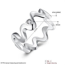silver plated ring jewelryInlaid Stone Corrugated ring 29 ELY