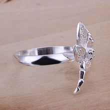 silver plated ring jewelryInlaid Stone Dragonfly ring 17 ELY