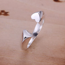 silver plated ring jewelryOpened Half Heart ring 3 ELY
