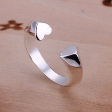 silver plated ring jewelryOpened Half Heart ring 3 ELY