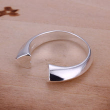 silver plated ring jewelryOpened Half Heart ring 3 ELY