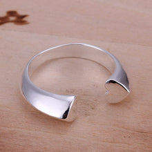 silver plated ring jewelryOpened Half Heart ring 3 ELY