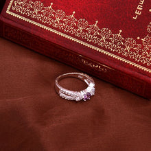 silver plated ring jewelryRetro purple stone ring 4 ELY