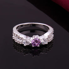 silver plated ring jewelryRetro purple stone ring 4 ELY