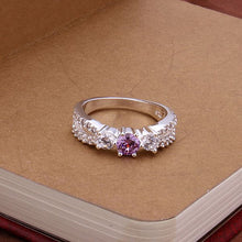 silver plated ring jewelryRetro purple stone ring 4 ELY