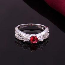silver plated ring jewelryRetro red stone ring 4 1 ELY