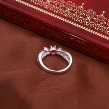 silver plated ring jewelryRetro red stone ring 4 1 ELY