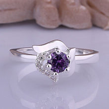 silver plated ring jewelrySquirrel purple stone ring 381 ELY