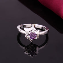 silver plated ring jewelrySquirrel purple stone ring 381 ELY