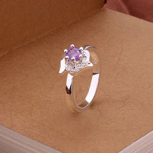 silver plated ring jewelrySquirrel purple stone ring 381 ELY