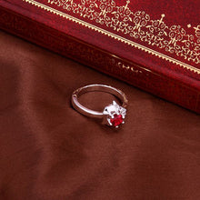silver plated ring jewelrySquirrel red stone ring 382 ELY