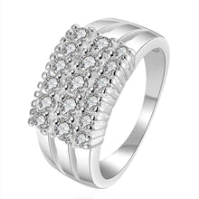 silver plated ring jewelryThree Rows Stone ring 143 ELY