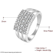 silver plated ring jewelryThree Rows Stone ring 143 ELY