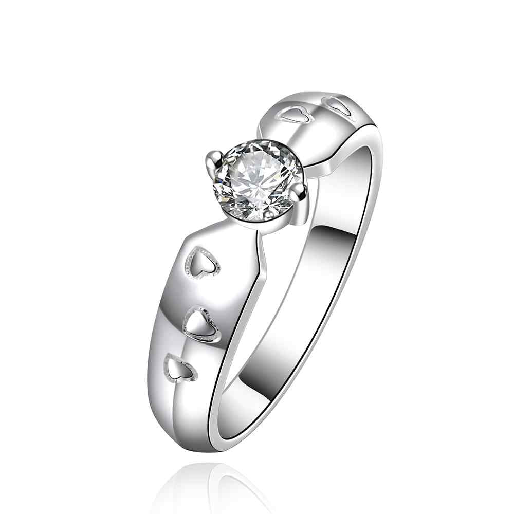 silver plated ring jewelry crystal dot ring 6 9 ELY