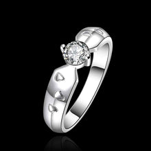 silver plated ring jewelry crystal dot ring 6 9 ELY