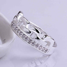 silver plated ring jewelry crystal weaving ring 6 2 ELY