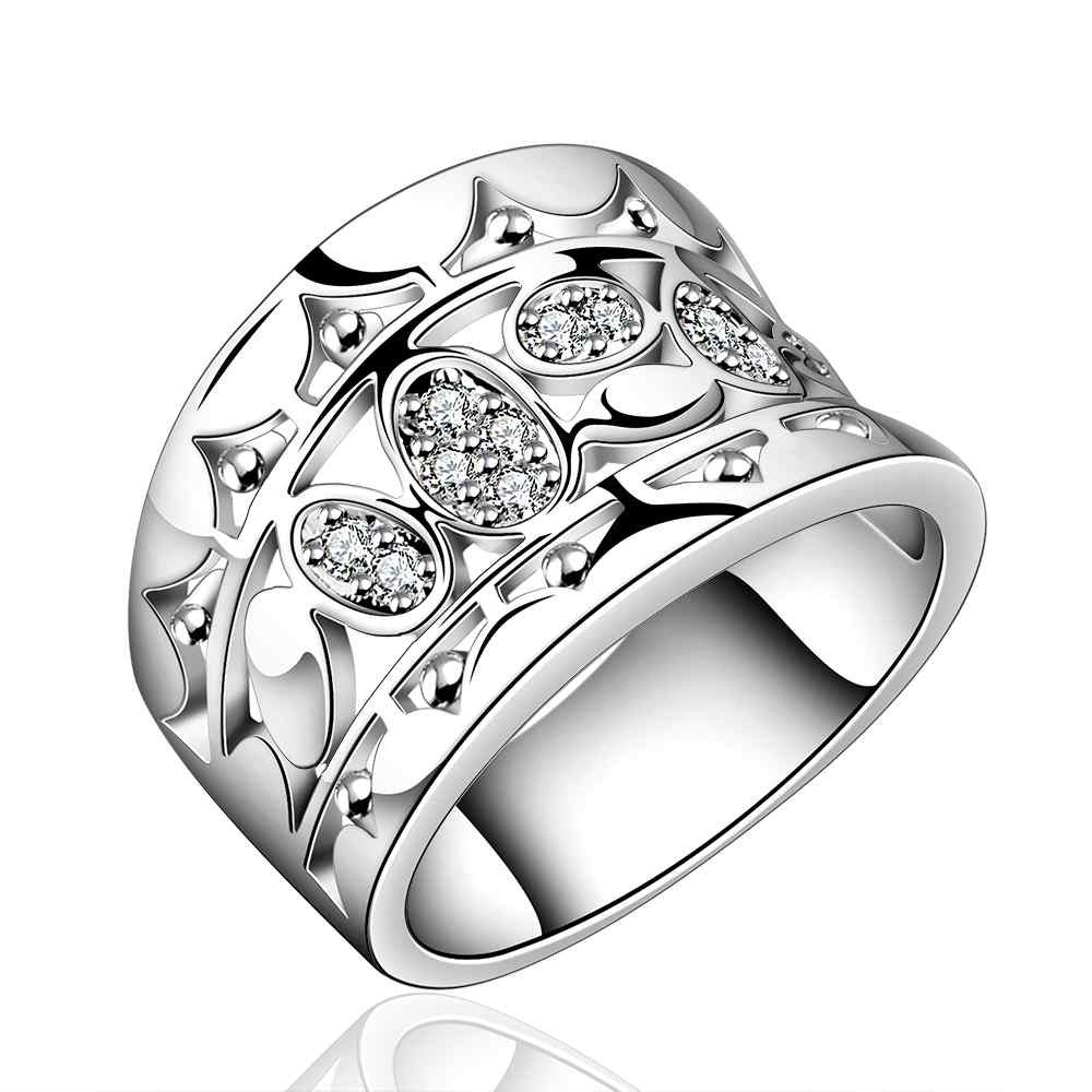 silver plated ring jewelrycubic width eye ring 57 ELY