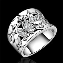 silver plated ring jewelrycubic width eye ring 57 ELY