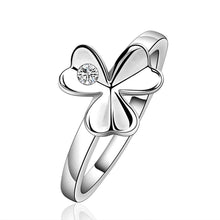 silver plated ring jewelryflower 3 face ring 59 ELY