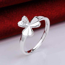 silver plated ring jewelryflower 3 face ring 59 ELY