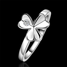 silver plated ring jewelryflower 3 face ring 59 ELY