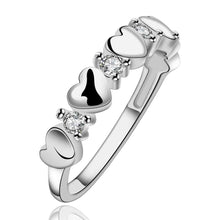 silver plated ring jewelryfour heart ring 6 ELY