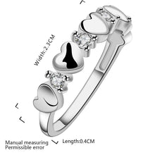 silver plated ring jewelryfour heart ring 6 ELY